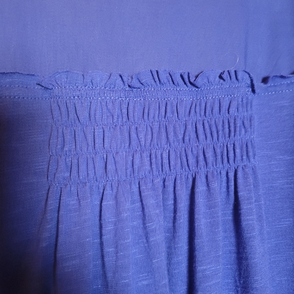 Terra & Sky Women's Royal Blue Button Front Short Sleeve Tunic Size 2X NWT - Picture 8 of 12